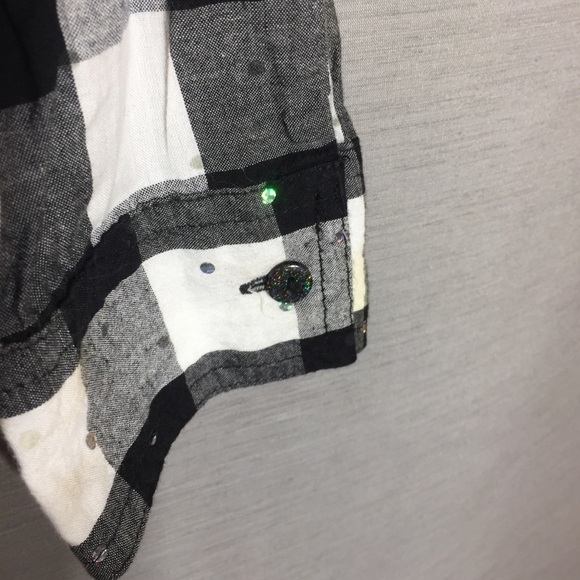 JUSTICE Girls Sparkly Plaid Shirt - Picture 5 of 5